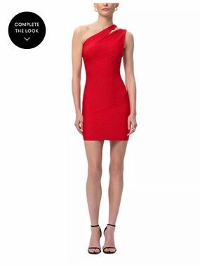 NWT Auth Hervé Léger The Molly Dress One-Shoulder Bodycon Dress Sz M